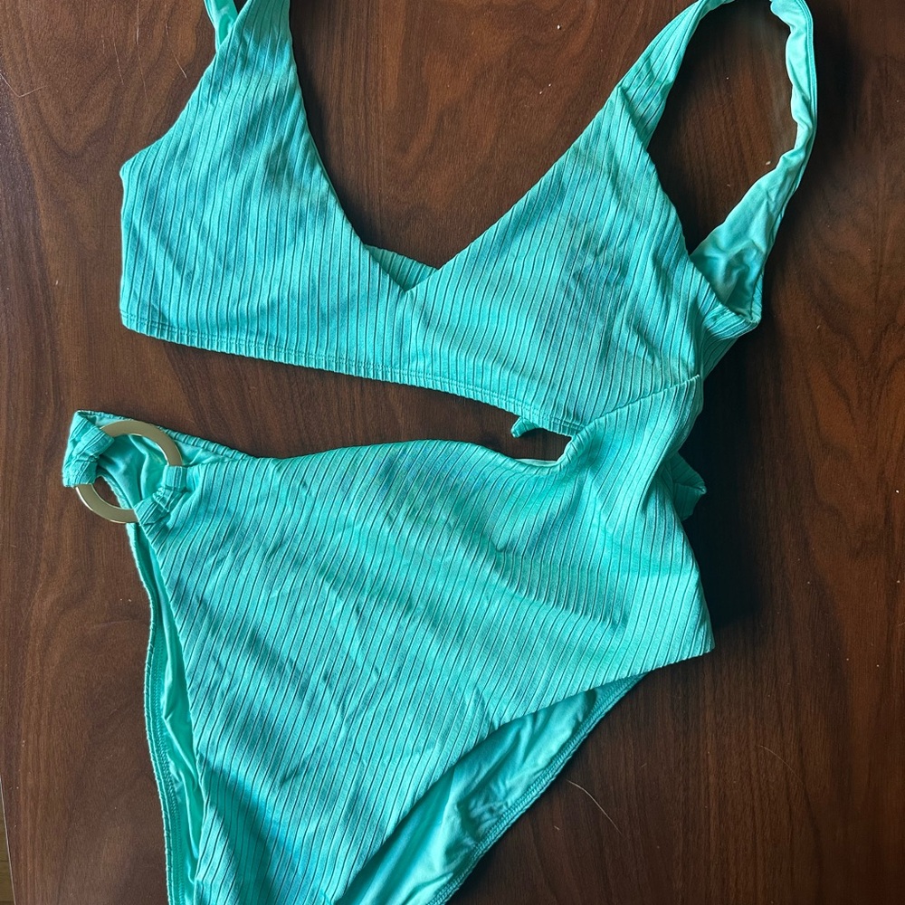 Monday Swimwear Turquoise Ribbed One Piece - St Barths Style